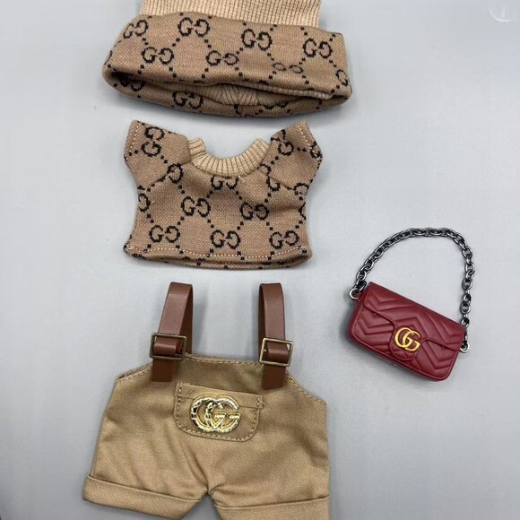 NO DOLL-Clothing Fits-For-Labubu. Hat & Top + Bag Doll Clothes - Picture 2 of 4